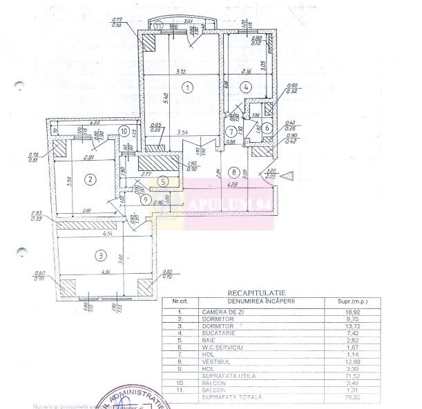 Vanzare apartament de 3 camere in rondul Piata Alba Iulia